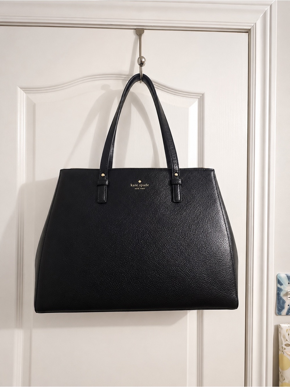 Kate Spade Black Leather Tote Bag